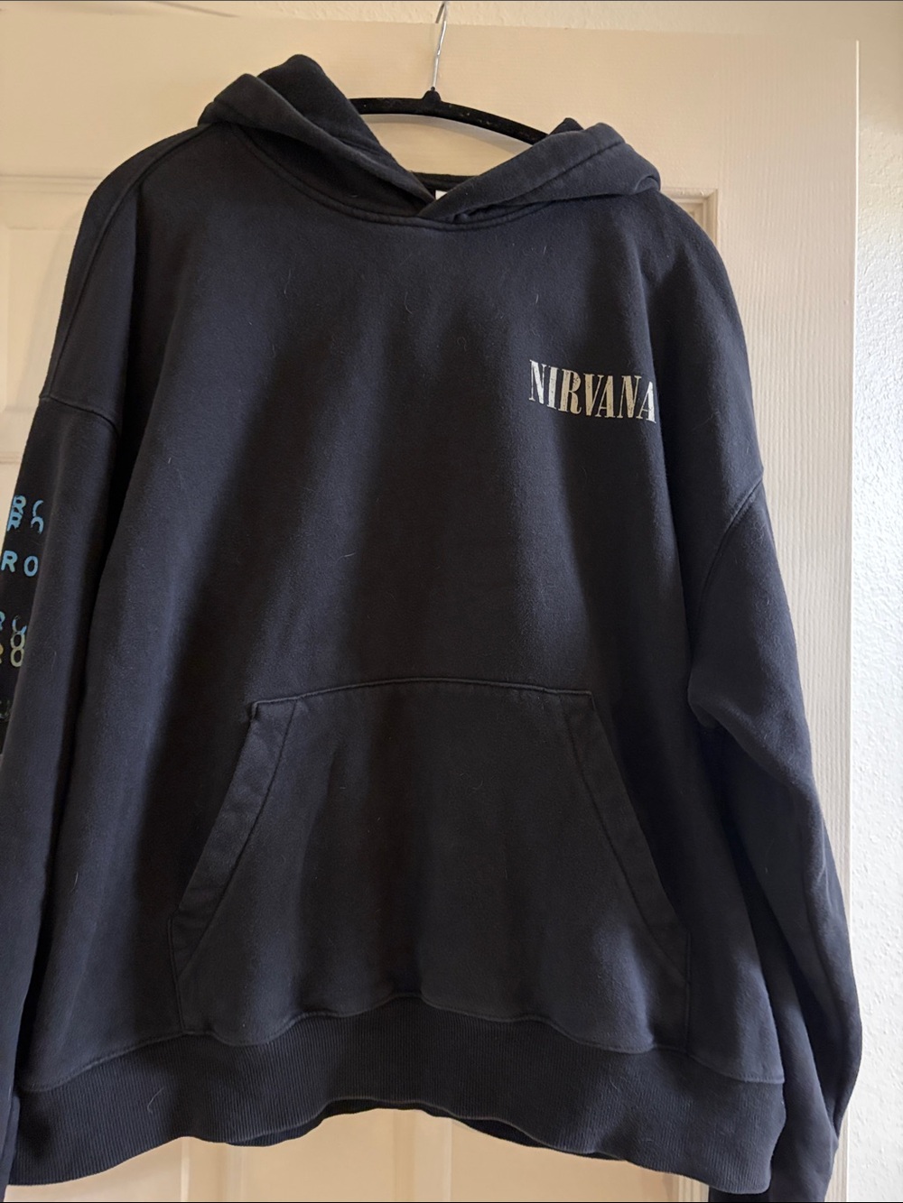 NIRVANA Black Hoodie with White Logo